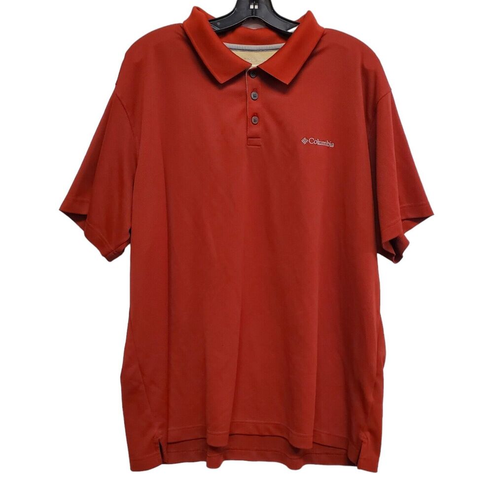 COLUMBIA Polo Shirt Mens XXL Red Casual Outdoor Fishing Hiking Athleisure